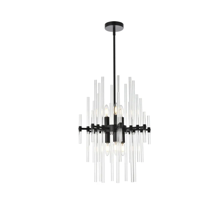 Black Six Light Pendant from the Sienna Collection