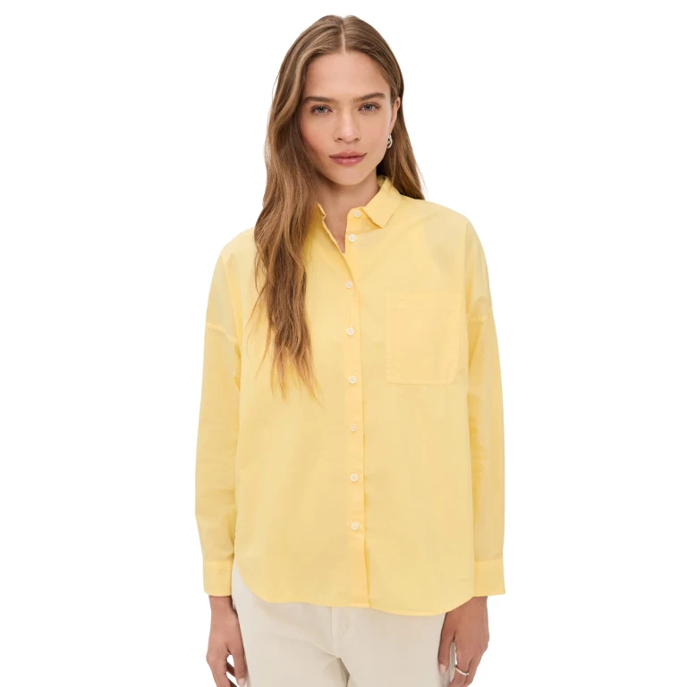 Alex Mill Jo Shirt In Cotton Poplin Double Cream XL