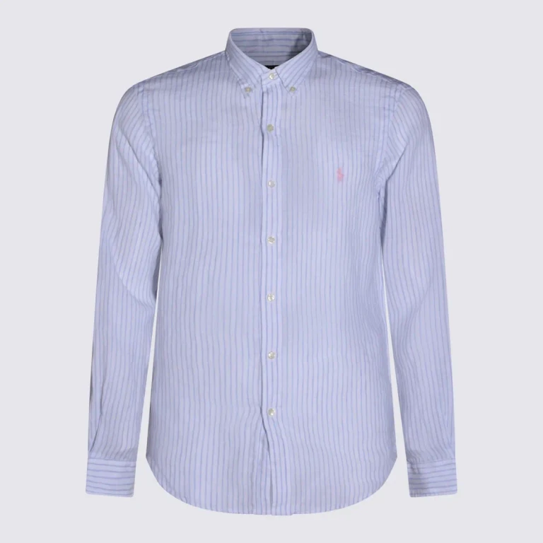 Polo Ralph Lauren White Blue Linen Shirt