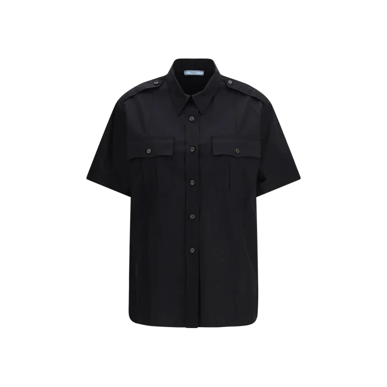 Prada Short-sleeve Poplin Shirt