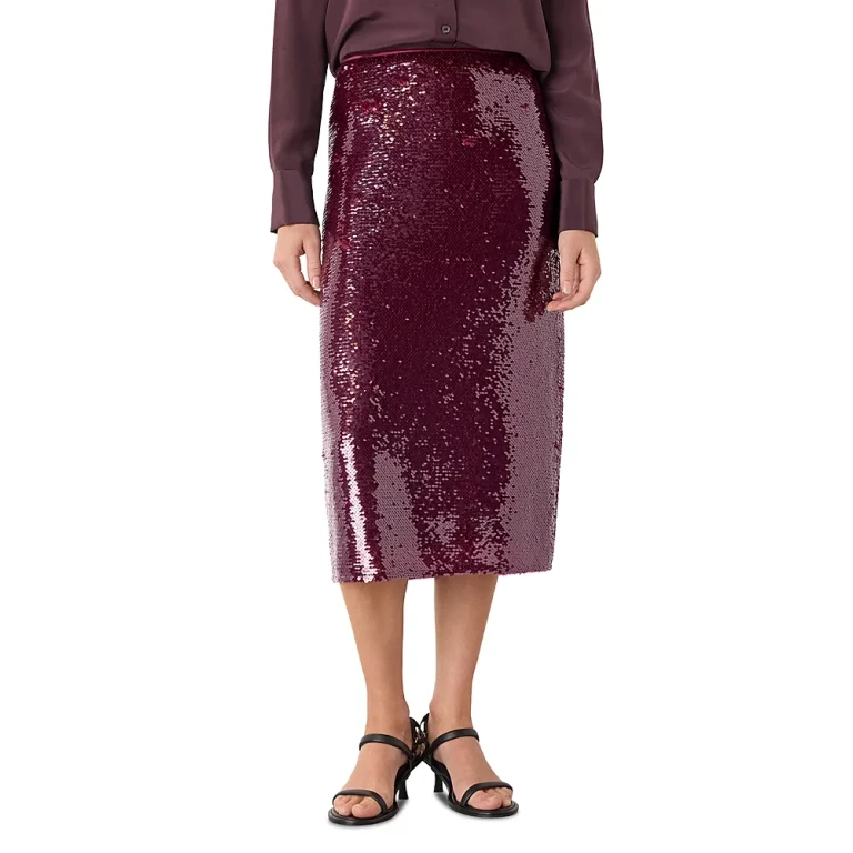 Whistles Sequin Midi Skirt