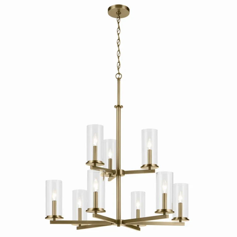 Natural Brass Chandelier from the Crosby Collection