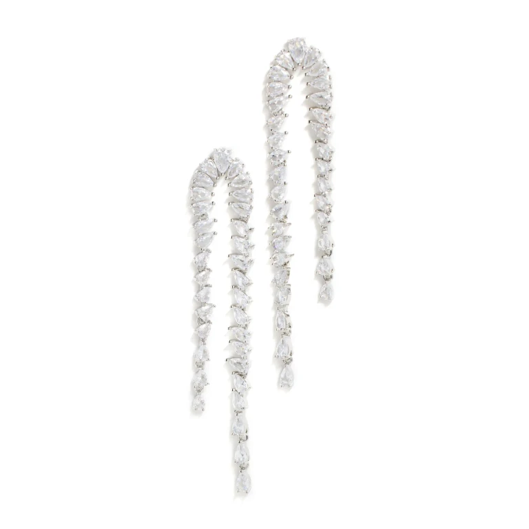 SHASHI 14k Pear Drop Earrings Silver One Size