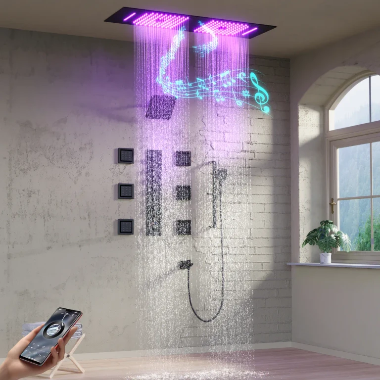35" Wall-Mounted Intelligent Bluetooth Shower System with Multi-nozzle