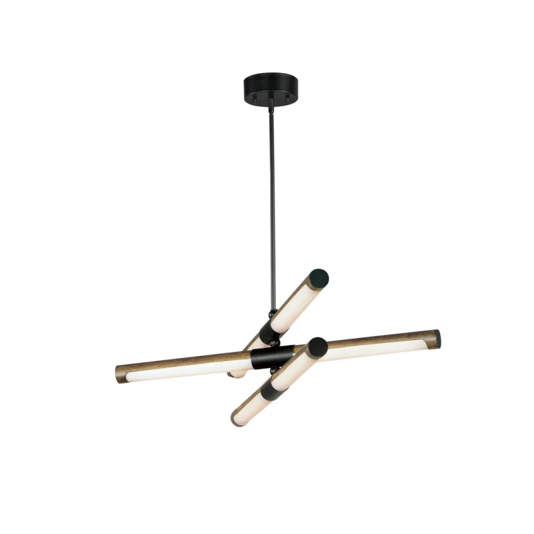 Rollo 1-Light LED Pendant in Antique Pecan with Black