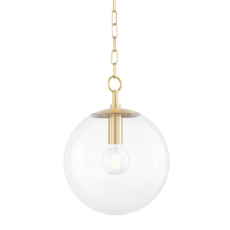 Aged Brass One Light Pendant from the Juliana Collection