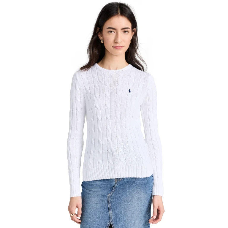 Polo Ralph Lauren Cotton Julianna Long Sleeve Pullover White XS