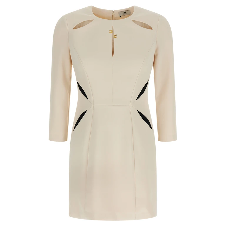 Elisabetta Franchi Cut-out dress White/black Polyester - Women