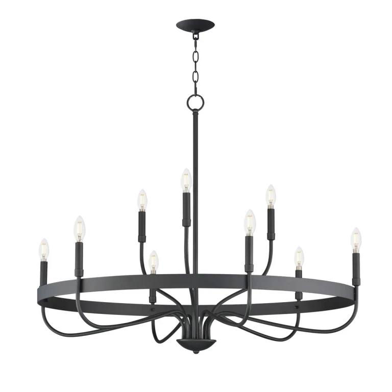Black Nine Light Chandelier from the Frankie Collection