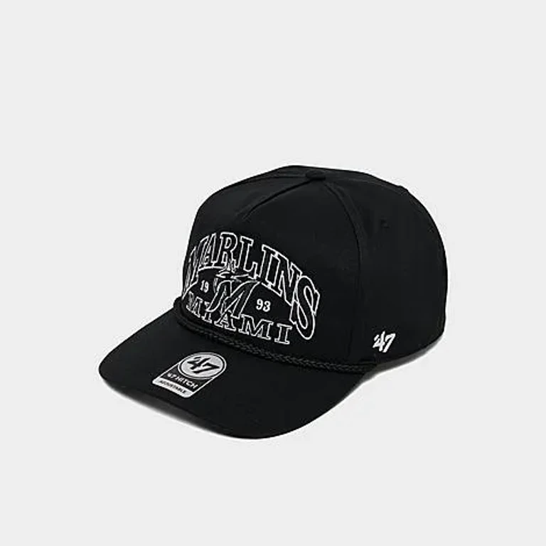 47 Brand '47 Miami Marlins MLB HITCH Snapback Hat in Black