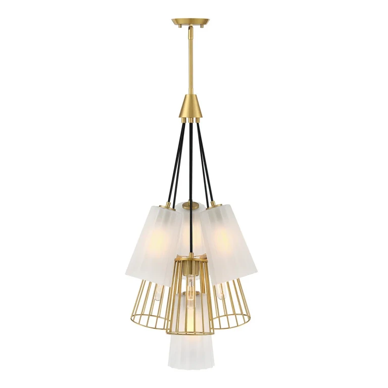 Brushed Gold Seven Light Chandelier from the Liana Collection