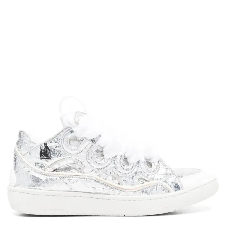 Lanvin Curb Metallic Leather Sneakers