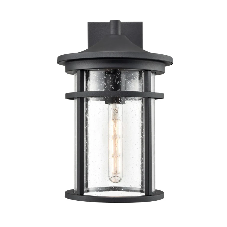 Textured Black One Light Outdoor Wall Sconce from the Namath Collection