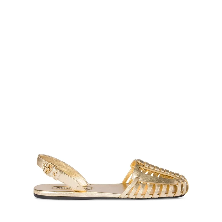 Miu Miu Women's Huarache Slingback Flats