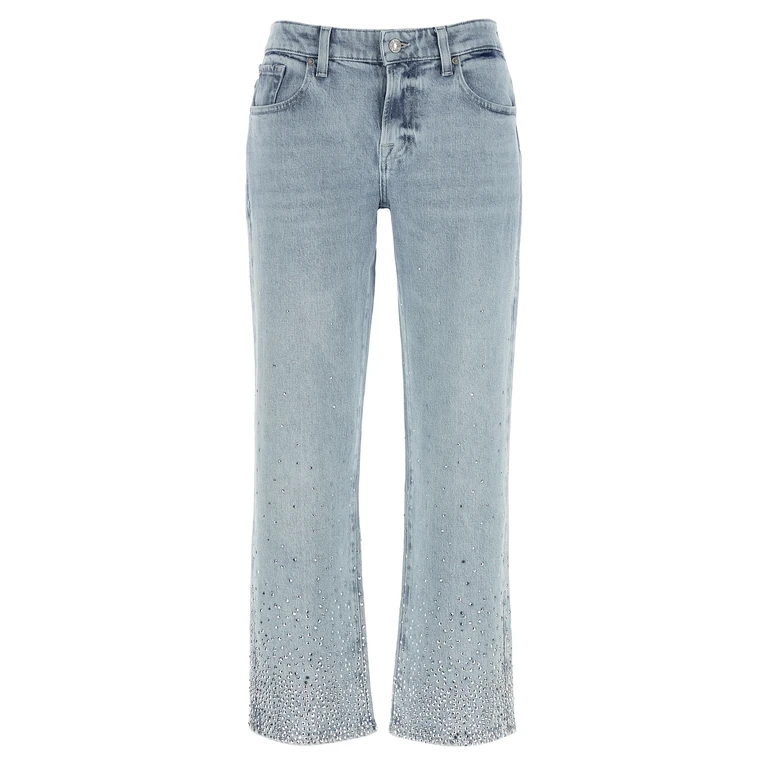 7 For All Mankind Calie Jeans Light Blue Cotton - Women