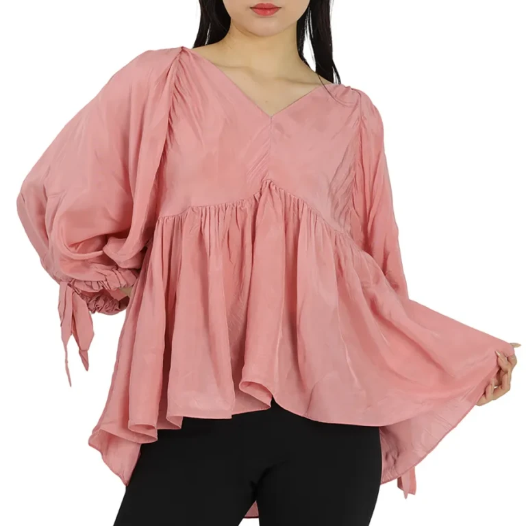 3.1 Phillip Lim Ladies Dusty Pink Empire Waisted V Neck Top