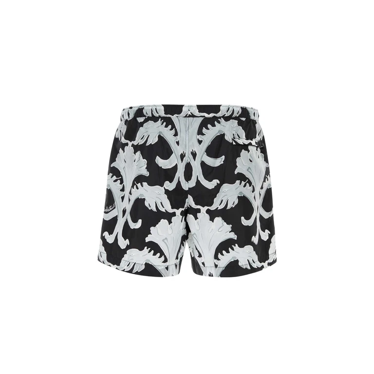 Valentino Metamorphos Wall-Print Swim Shorts Black Polyamide - Men