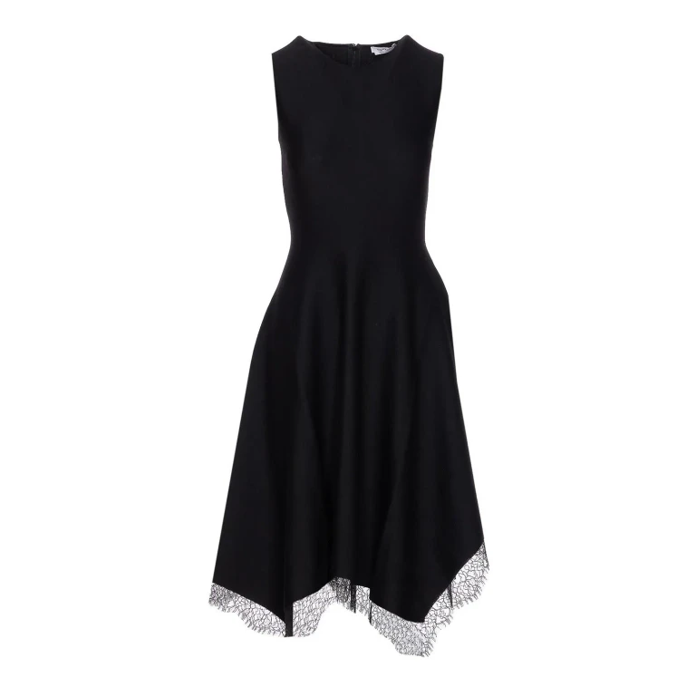 Alexander Mcqueen Robe Au Genou - Noir