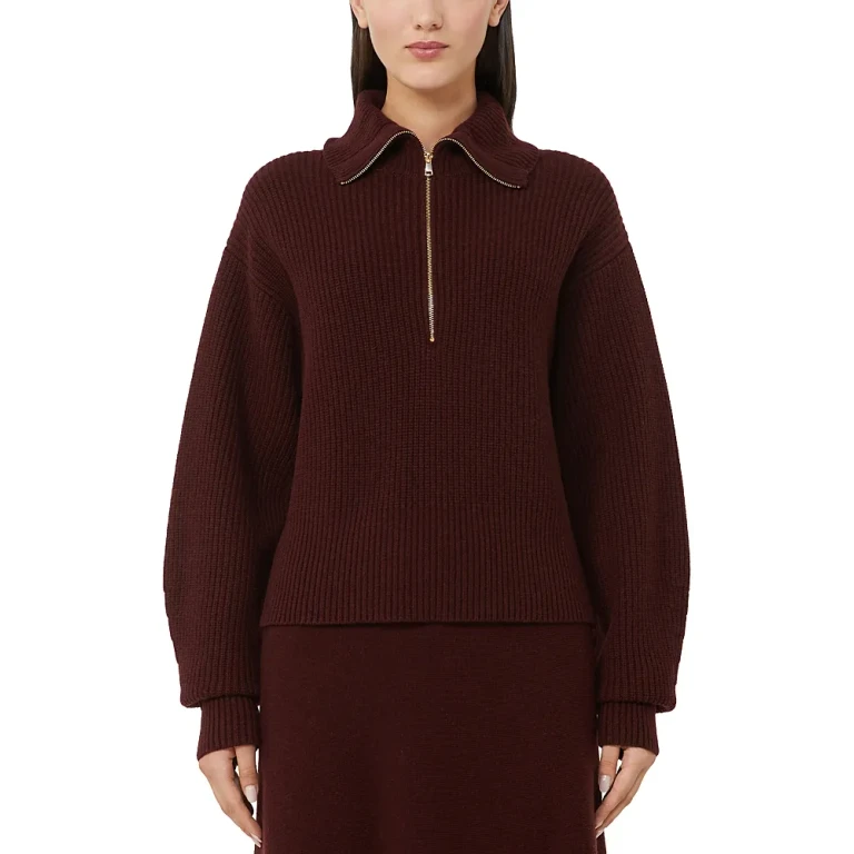 Max Mara Nadar Wool & Cashmere Half Zip Sweater