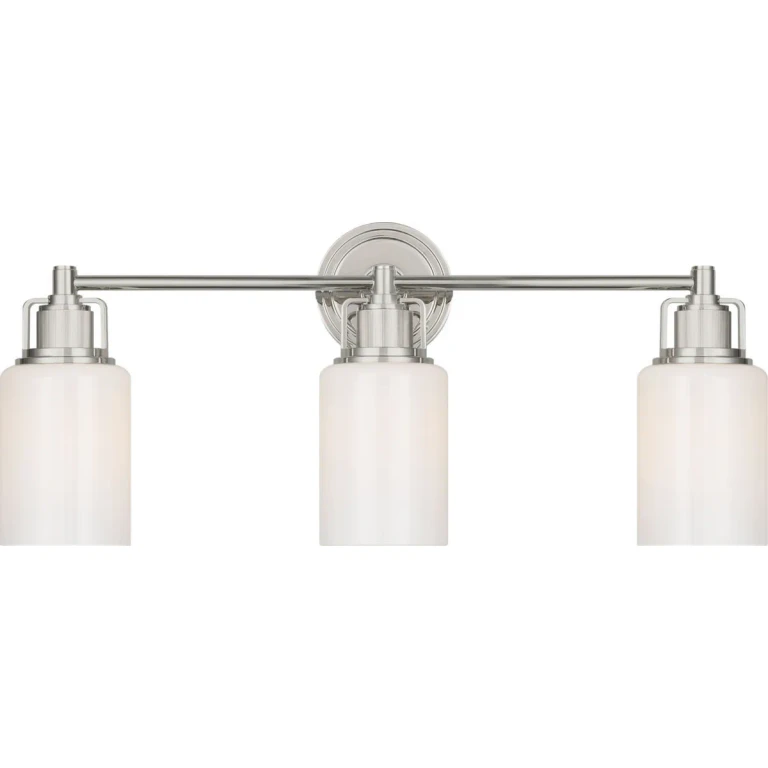 Polished Nickel Polished Nickel Bathroom Vanity Light from the Ashford Collection