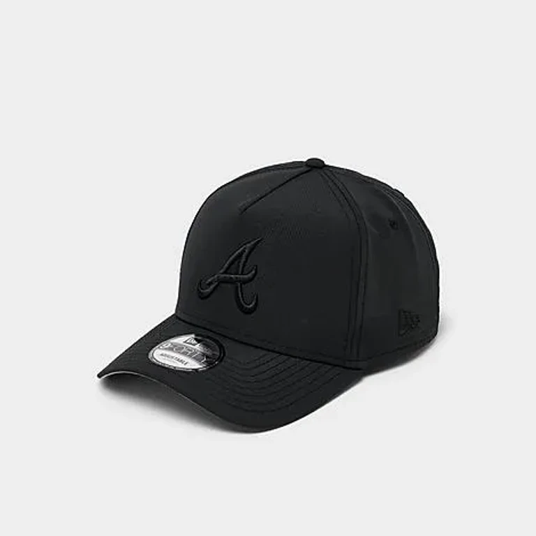 Atlanta Braves MLB 9FORTY A-Frame Nylon Snapback Hat in Black