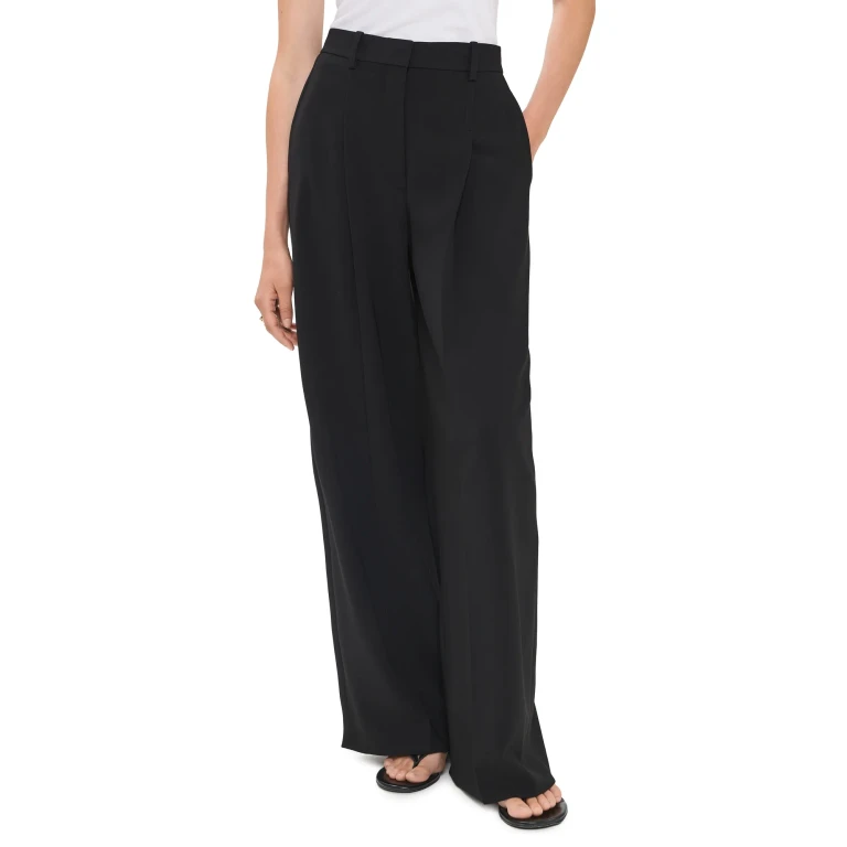 Theory Wide Pleat Trousers Black 0