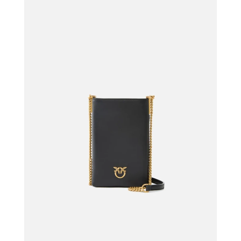 Pinko - Étui pour smartphone à bandoulière en cuir