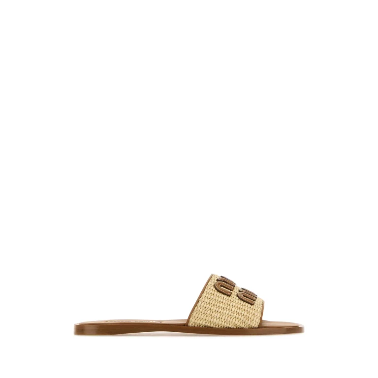 Miu Miu Raffia Slippers