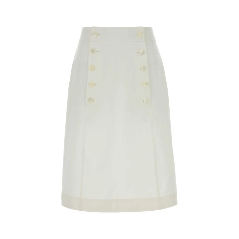 Prada White Gabardine Skirt