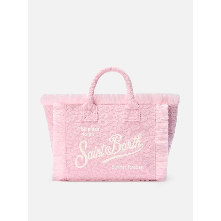 Mc2 Saint Barth Terry Effect Colette Bag With Raised Leopard Pattern Pink - Unisex