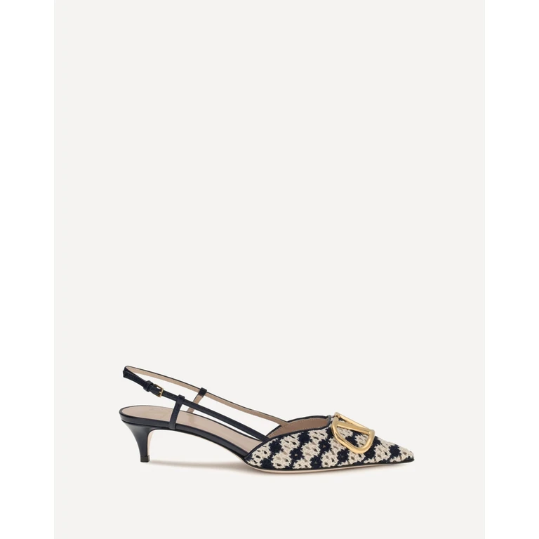 VALENTINO GARAVANI VLogo Signature slingback Pumps in crochet fabric Female 39