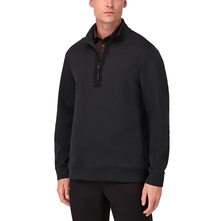 Boggi Milano Mock Neck Sweatshirt in Cotton Blend Scuba