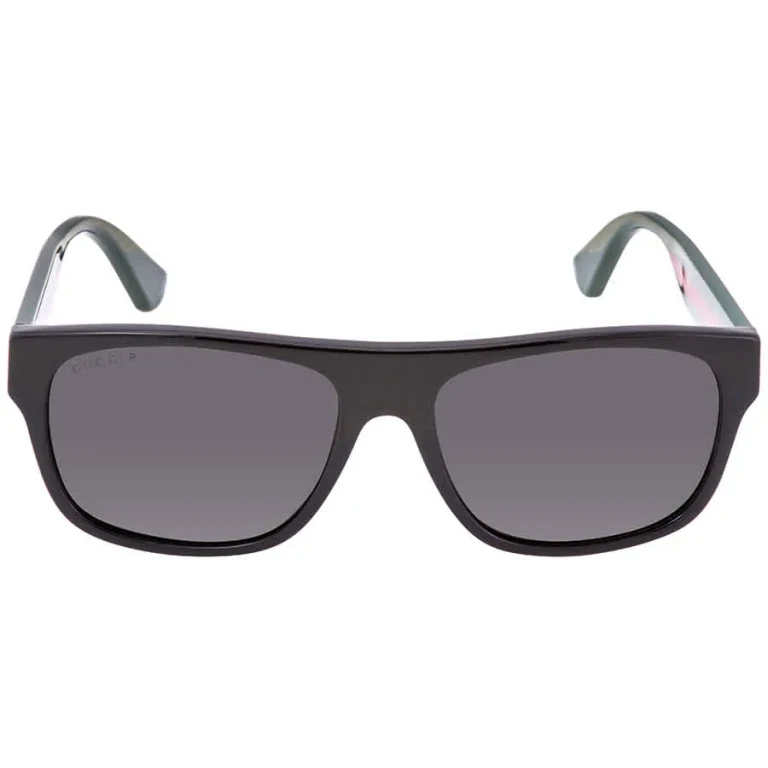 Gucci Polarized Grey Square Mens Sunglasses GG0341S 002 56