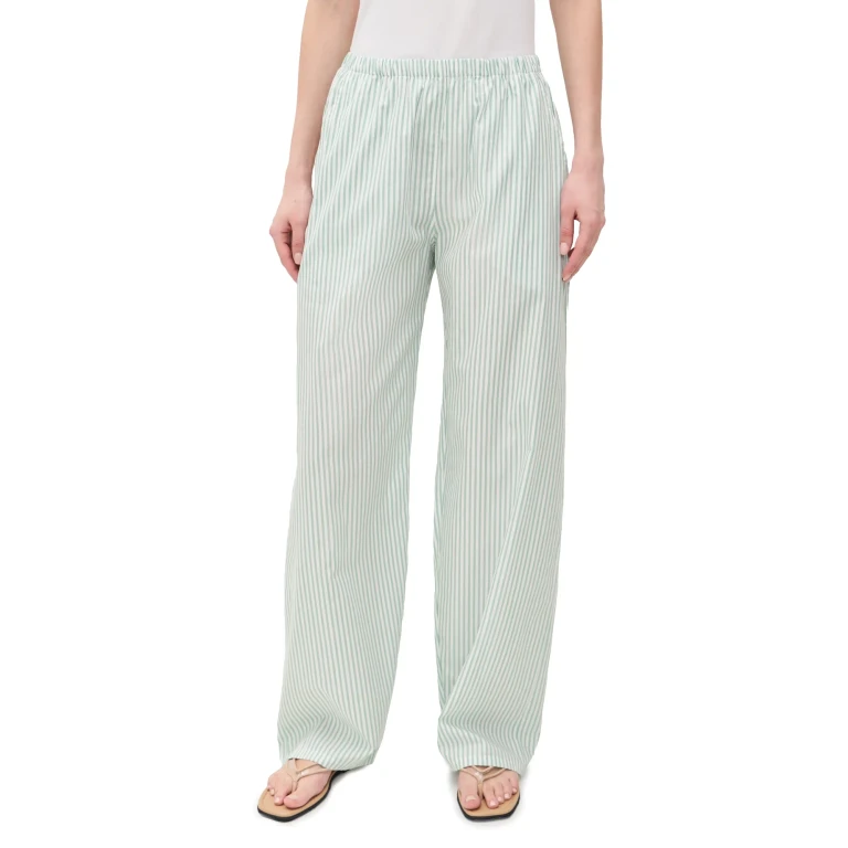 Leset Yoshi Stripe Wide Leg Pants Vert Stripe XS