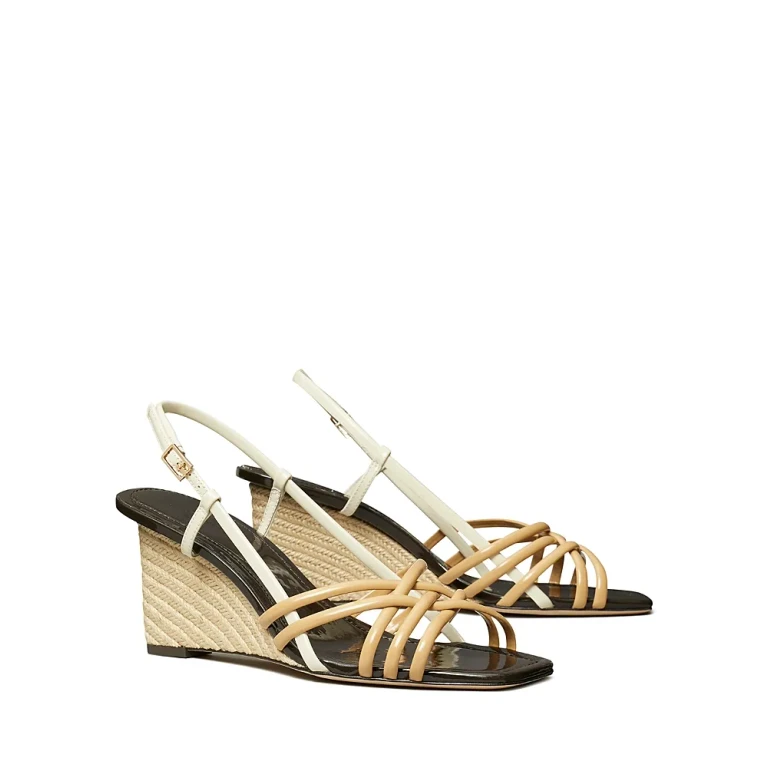 Tory Burch Sandálias de cunha com tiras femininas