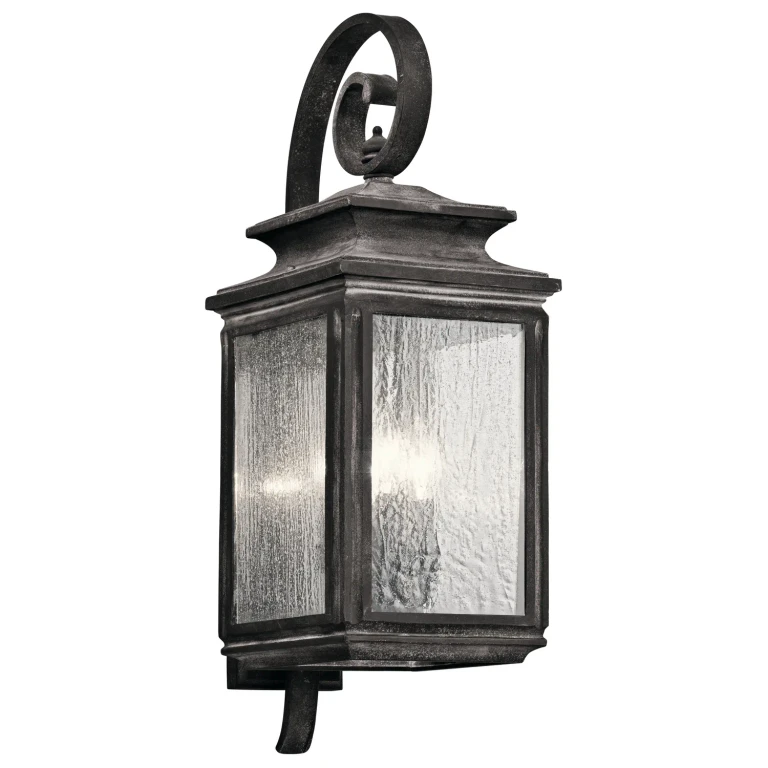 Wiscombe Park 4-Light 26.25" Large Outdoor Wall in Weathered Zinc