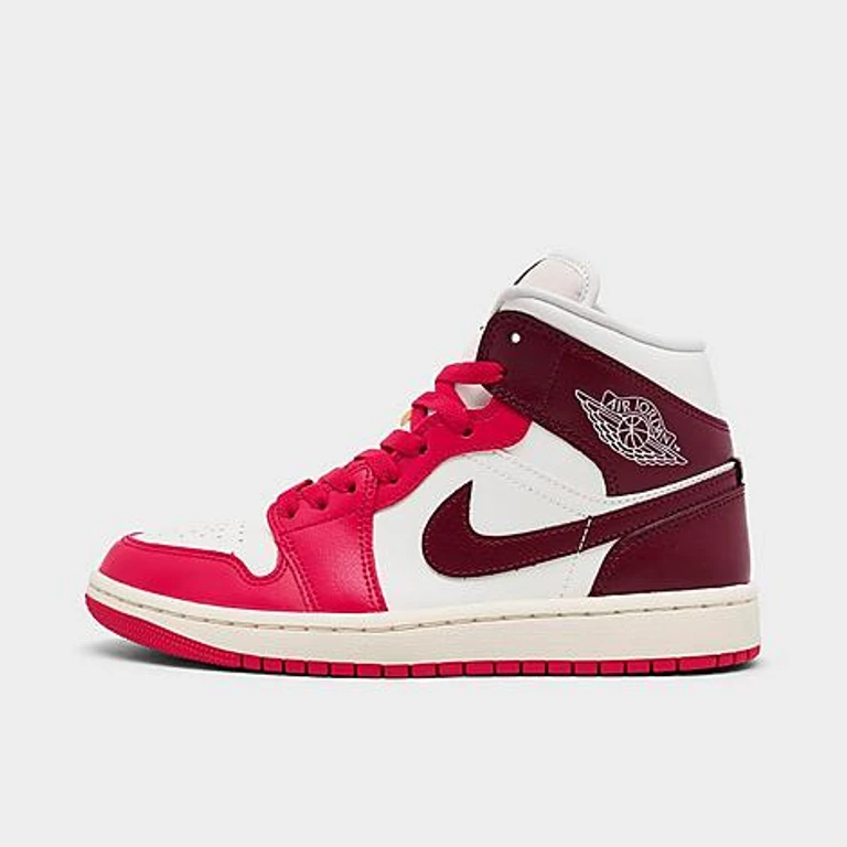 Jordan Women's Air Retro 1 Mid Casual Shoes in Sail/Mystic Hibiscus/Coconut Milk Size: 5.0