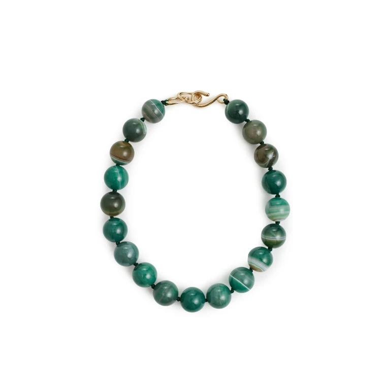 Madewell Oversized Stone Bead Choker Necklace Dark Brown One Size