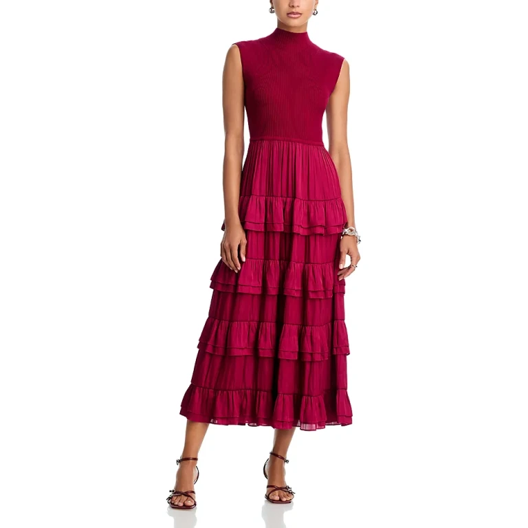 Derek Lam 10 Crosby Klea Sleeveless Tiered Midi Dress