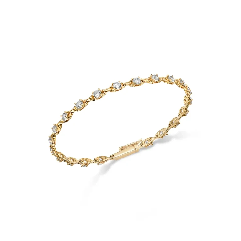 Diamond Station Bracelet in 14K Yellow Gold, 3.0 tcw