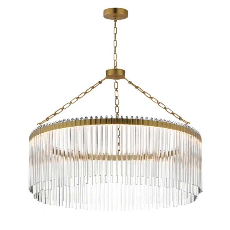 Natural Aged Brass LED Pendant from the Jolie Collection