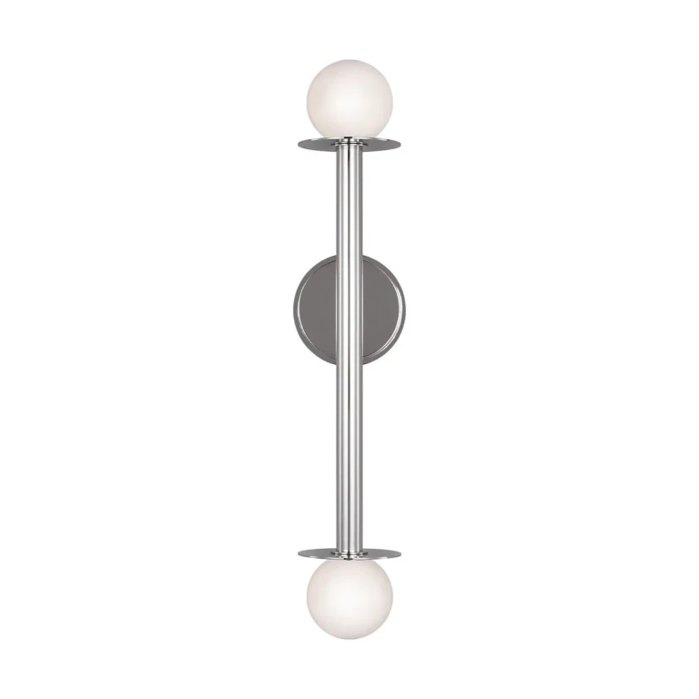 Polished Nickel Two Light Wall Sconce from the Nodes Collection