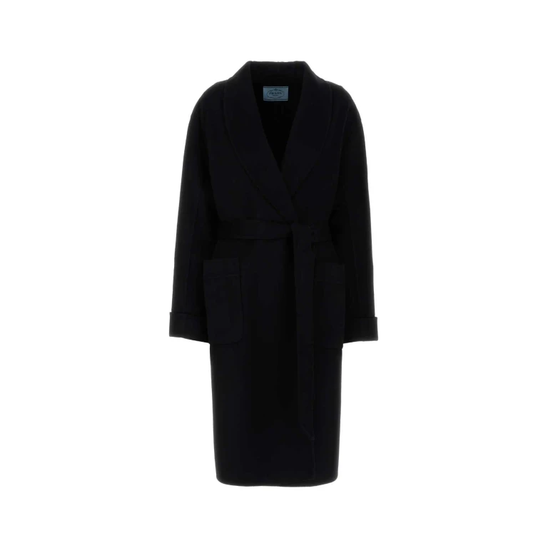 Ferragamo Black Wool Blend Coat