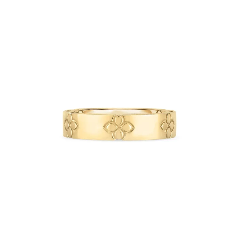 Roberto Coin 18K Yellow Gold Love in Verona Diamond Flower Band