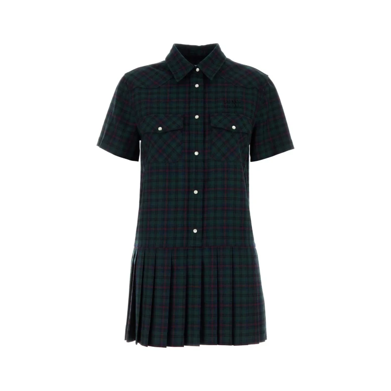 Miu Miu Embroidered Wool Mini Dress