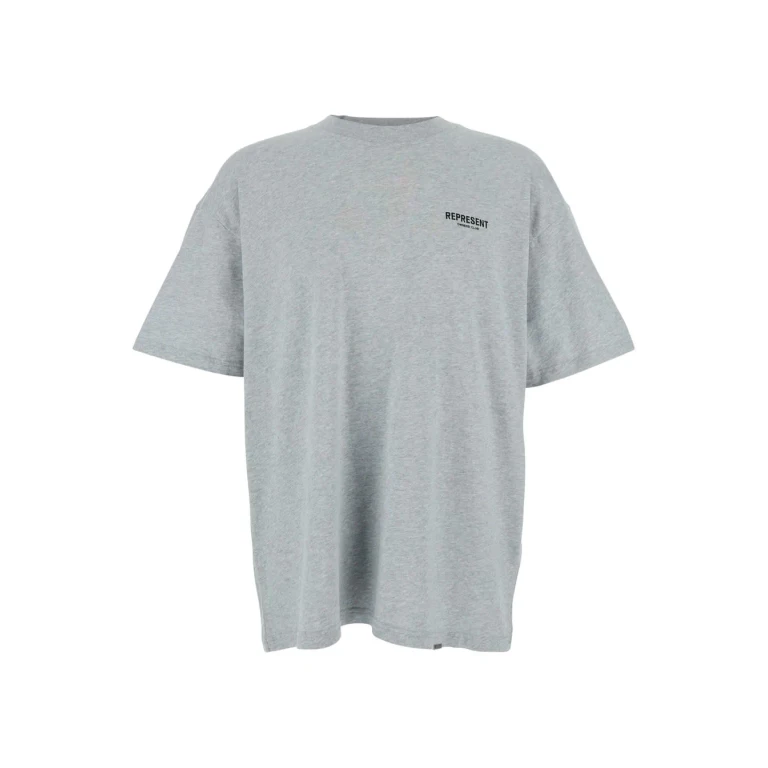 REPRESENT Gray T-shirt With Logo On The Front And Maxi Logo On The Back In Cotton For Men