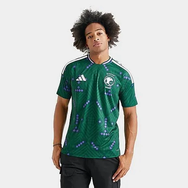 adidas Men's Saudi Arabia Home Replica Soccer Jersey in Aurora Ivy/White Size: Small