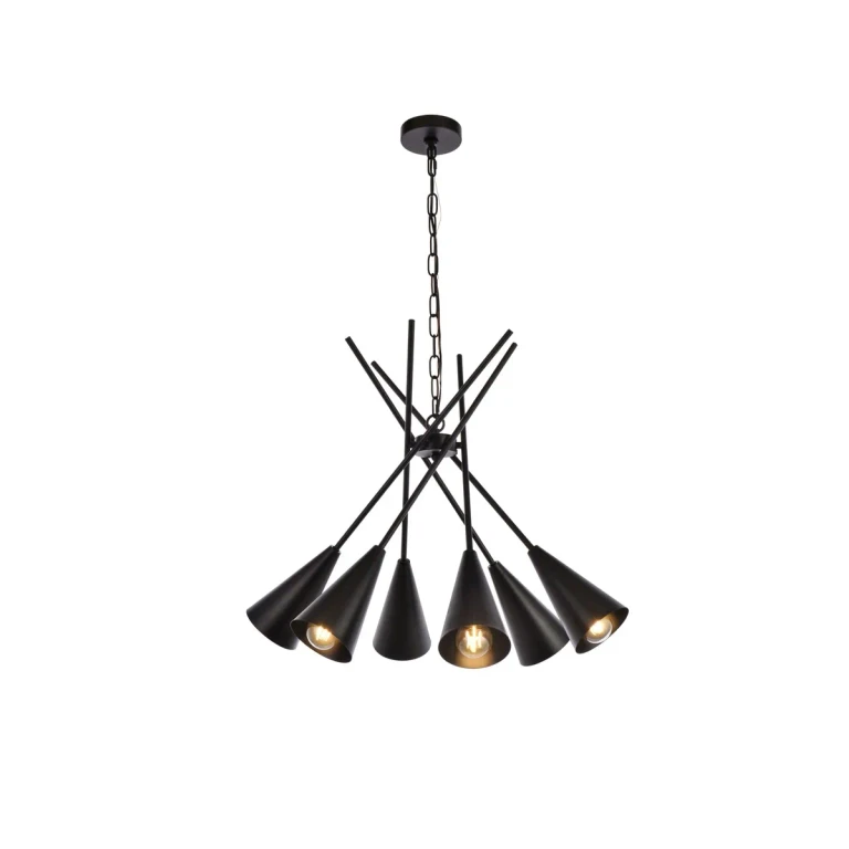 black Six Light Pendant from the Casen Collection