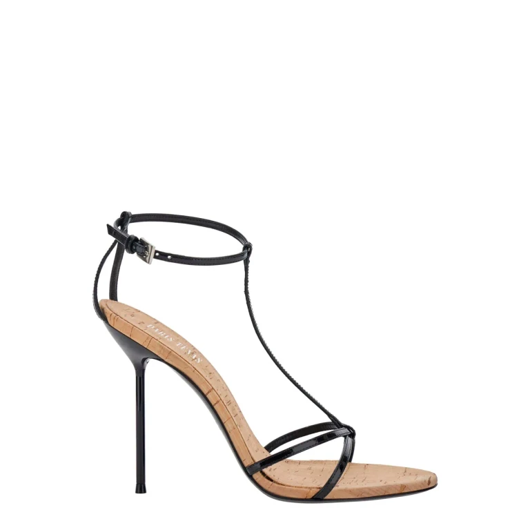 Paris Texas Lidia Black Sandals With T-strap In Leather