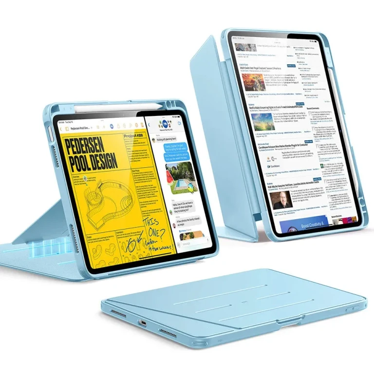 iPad Air 11" (2025) Flip Magnetic Case with Pencil Holder - Sky Blue - Sky Blue